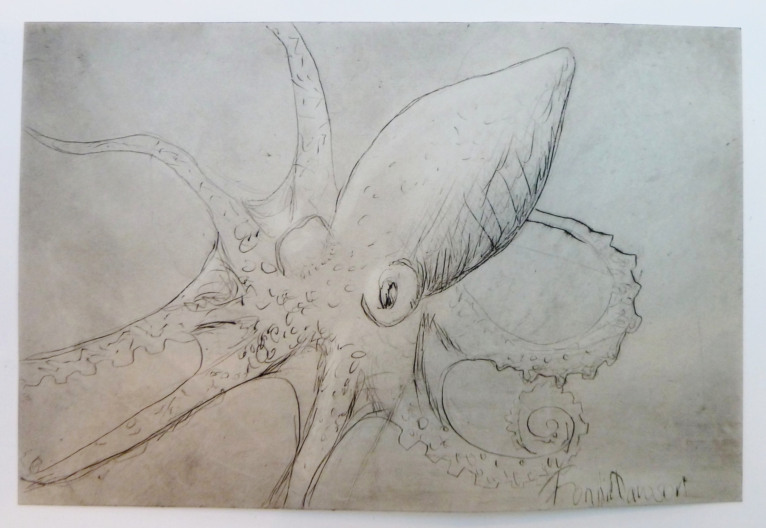 "Scrimshaw" on Yupo paper