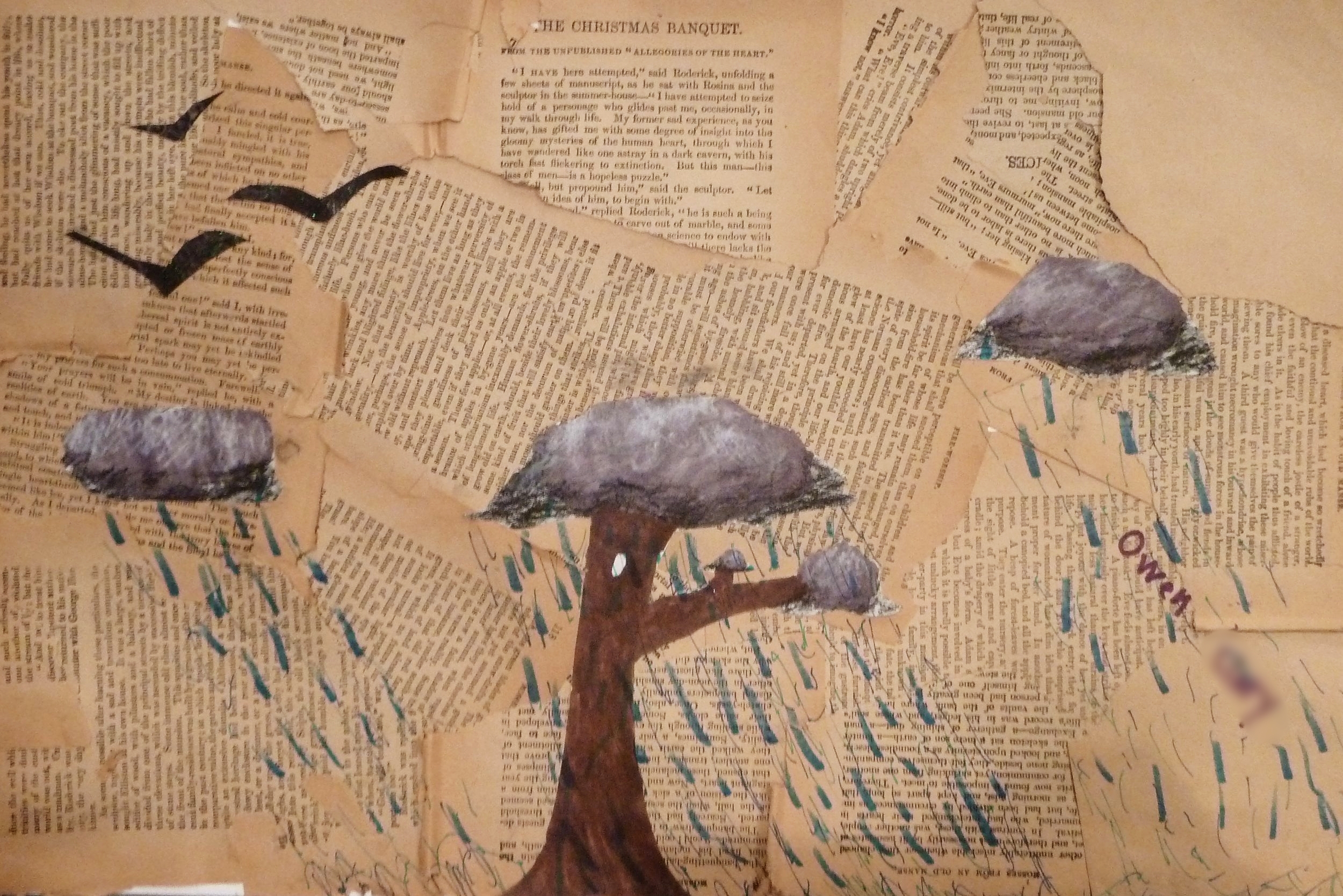 Collage with Colored Pencils