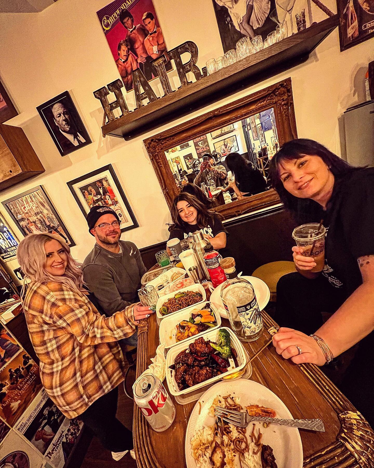 Some staff bonding or as we formally call it &ldquo;Skull &amp; Combs After Dark&rdquo; 🕯️ 💀 enjoying some delicious Chinese Food from our friends over at @unclesevensono in the @shopthesonocollection