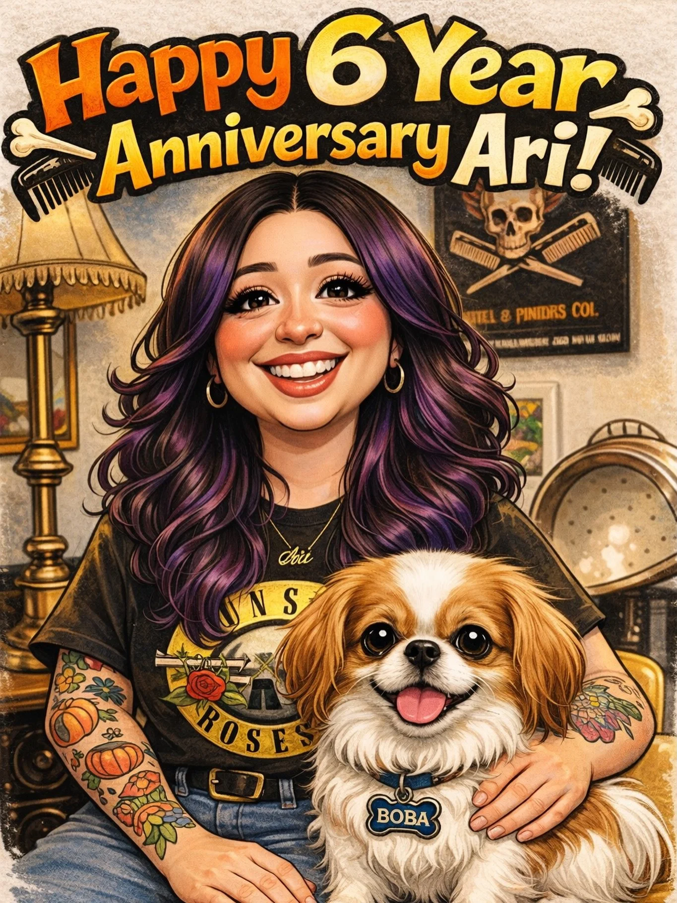 Help us wish @arixgiselle a Happy 6 Year Anniversary with Skull &amp; Combs Co. New Haven!  Ari started with us as an assistant still in school. She quickly climbed the ladder with her dedication and passion for Hair. She has been a pleasure to work 