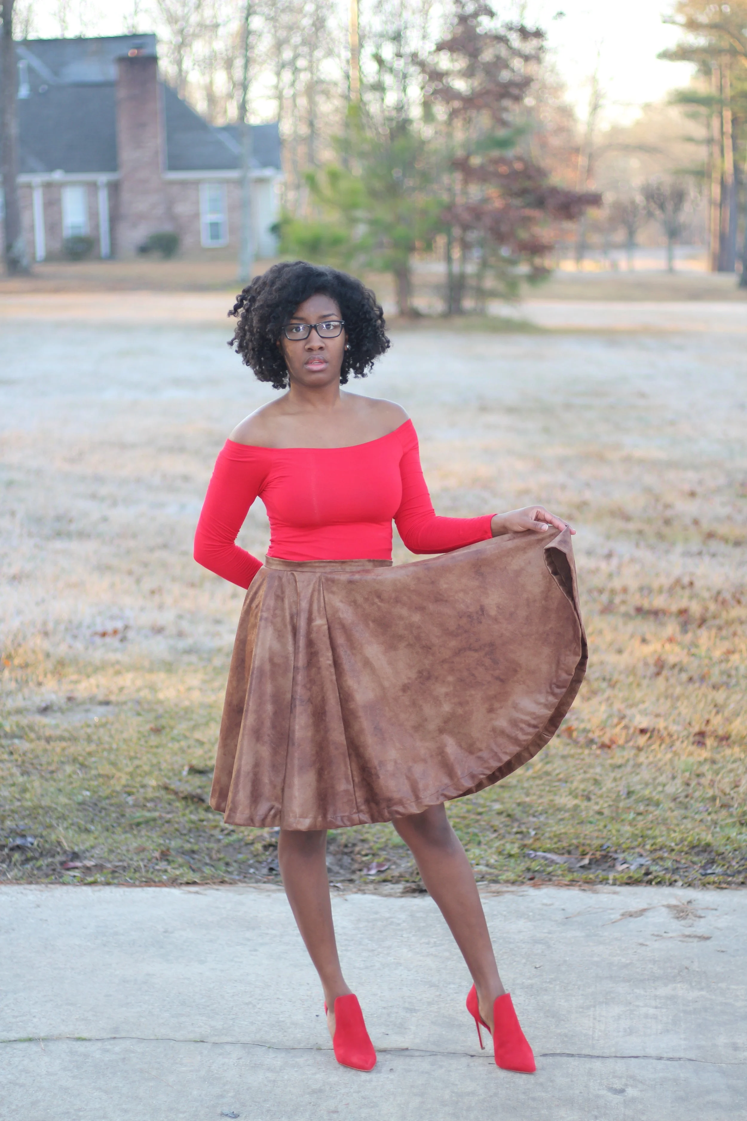 Tone &amp; Texture: Microsuede Circle Skirt