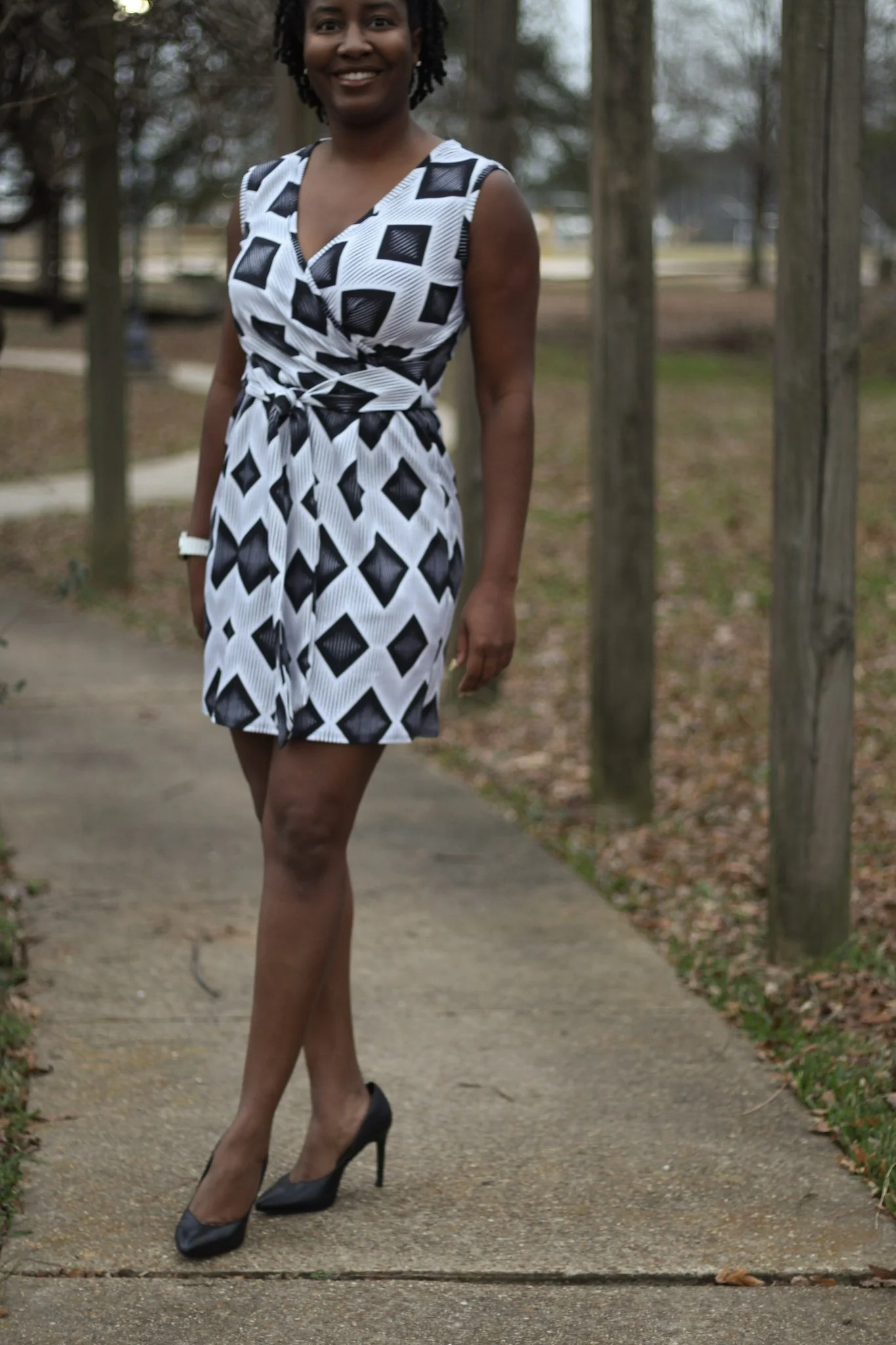 Mock Wrap Knit Dress - New Look 6301