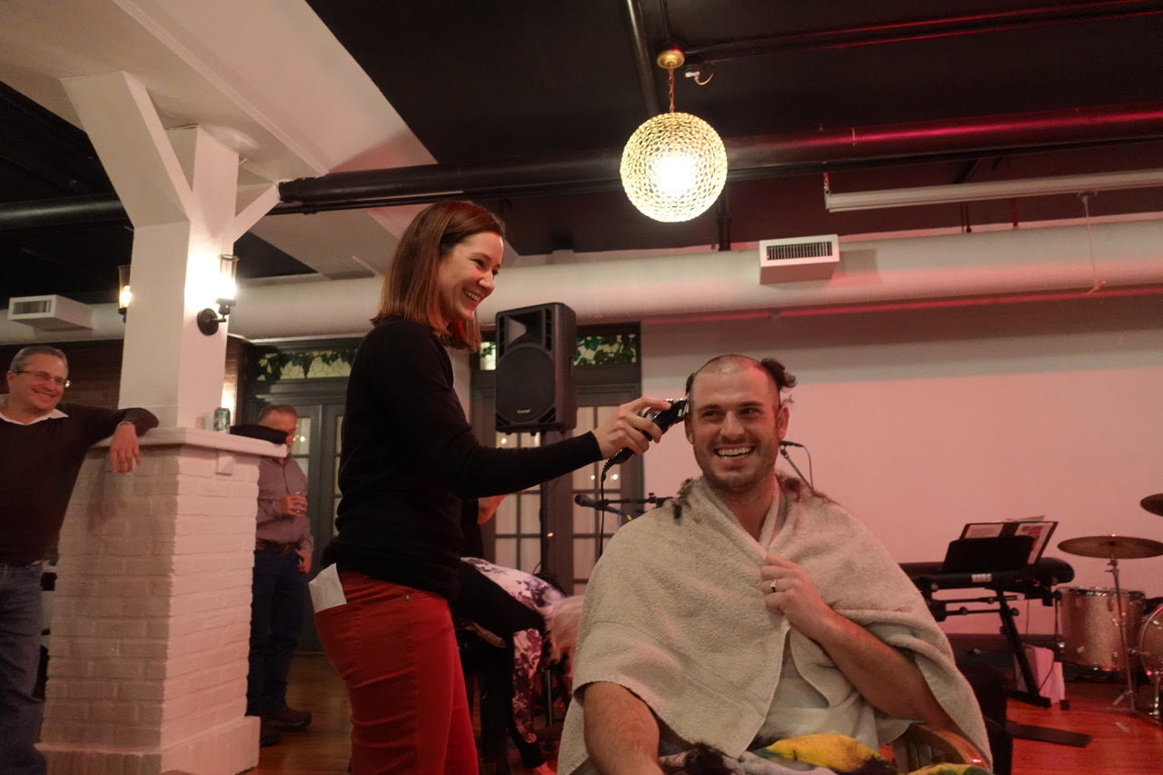 Joe shaves his head for charity. $1000 worth!