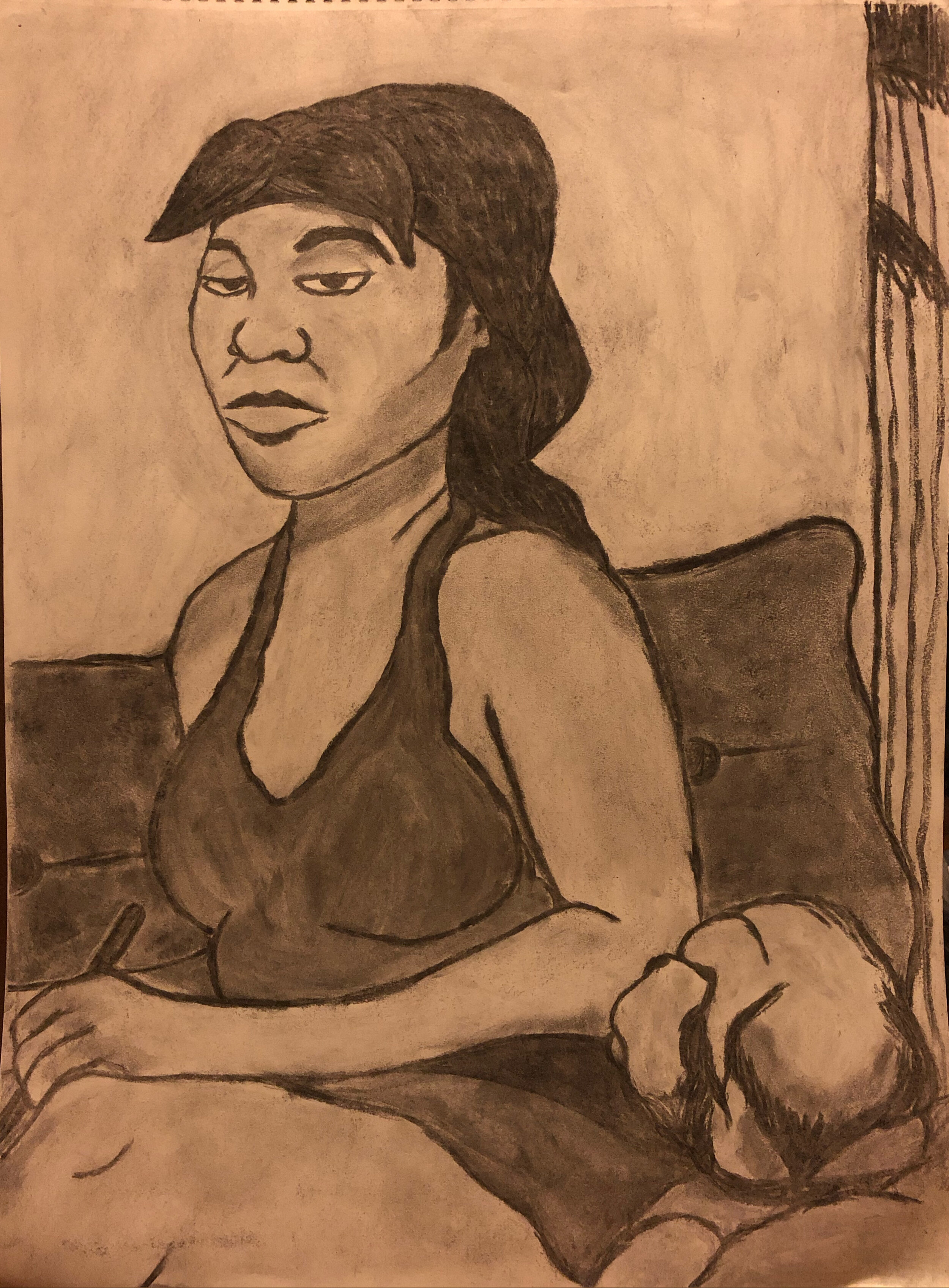 Charcoal Self Huey Portrait.JPG