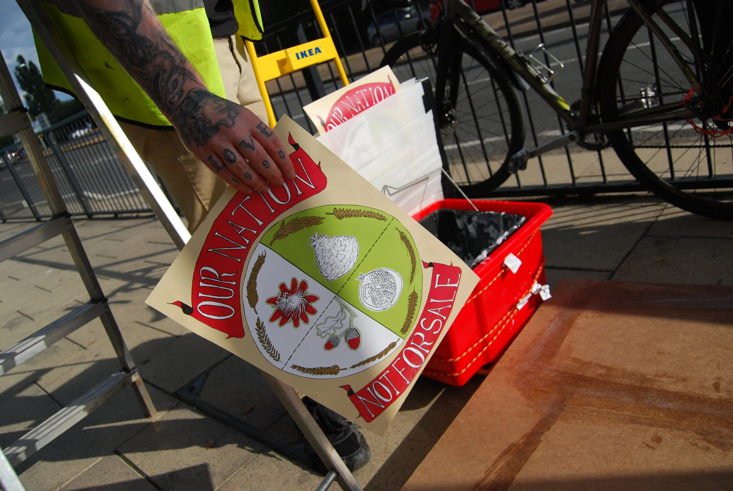  Our Nation (2015)   Our Nation   Commissioned by Metal (Peterborough) to create new work as part of the Harvest event, including a fly poster campaign and limited edition merchandise stall, made in collaboration with HMP Peterborough.    