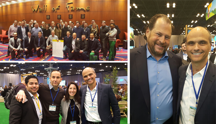 Orion and the Salesforce retail and consumer goods team, Yacov with Salesforce CEO Marc Benioff at Salesforce’s recent NY World Tour, and members of the Orion team.