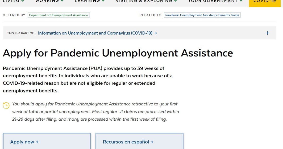 Monday, April 20, claimants will be able to file for Pandemic Unemployment Assistance (PUA) 