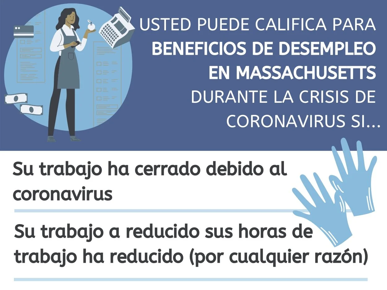 Poster: Usted Puedo Califica Para Beneficios de Desempleo en Massachusetts