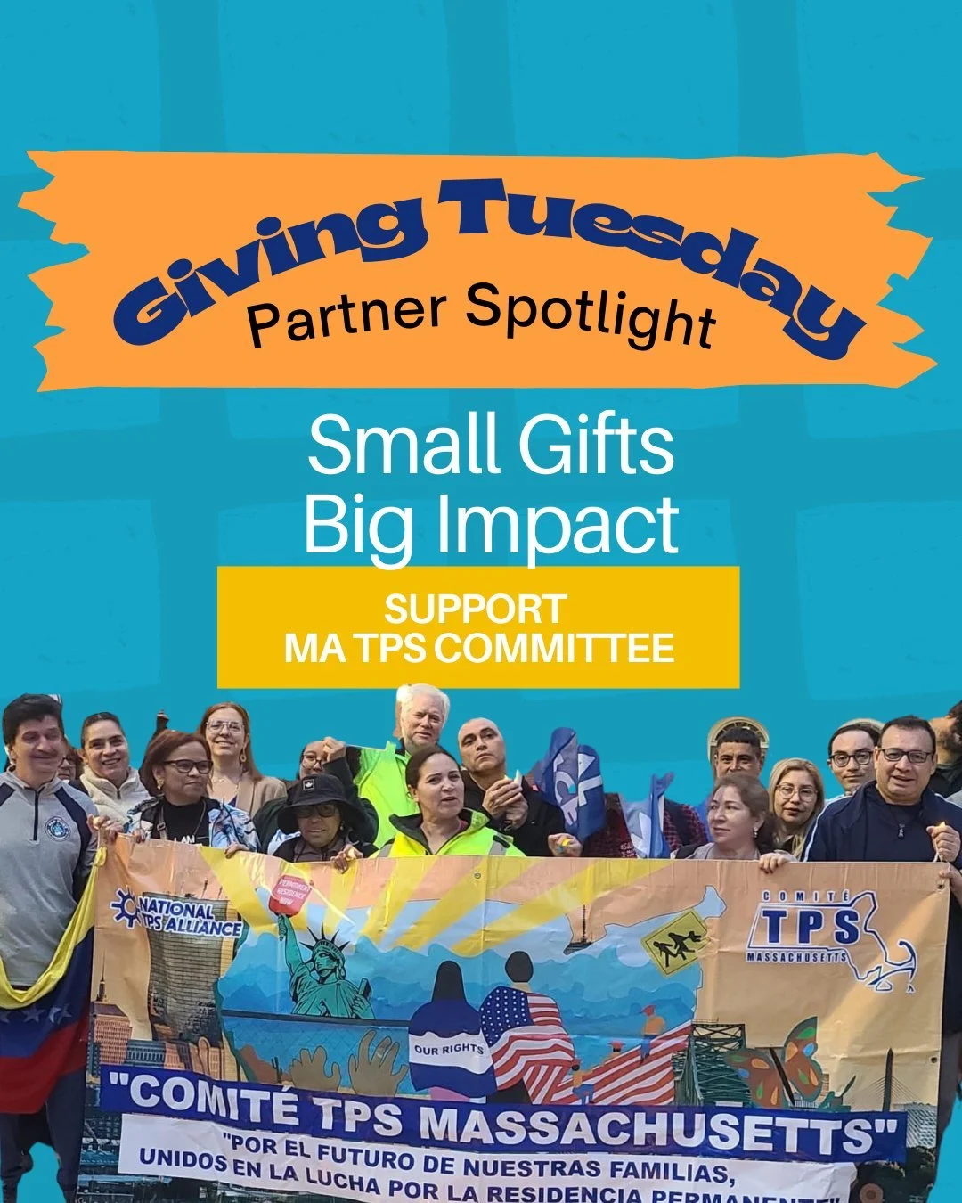 Giving Tuesday is almost here, and today we&rsquo;re celebrating the vital work of the MA TPS Committee. We&rsquo;re proud to partner with this incredible organization and to learn from their leadership. Please consider supporting them this Giving Tu
