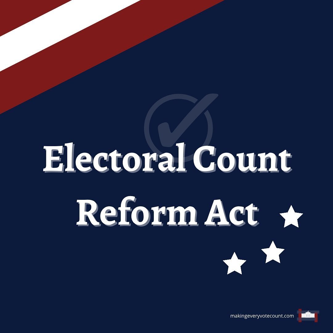 Both chambers of Congress have passed the Electoral Count Reform Act!! The Act fixes dangerous ambiguities in the outdated Electoral Count Act of 1887, and it safeguards against election subversion and instability, like that seen in 2020

#electoralc