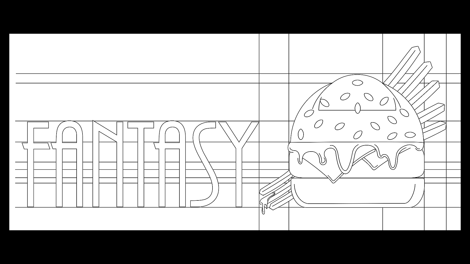 Restaurant Logo Design Outline, Rendered in Adobe Illustrator
