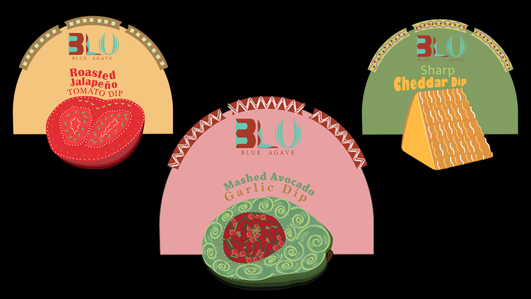 Restaurant Product Design Front Labels), Rendered in Adobe Illustrator