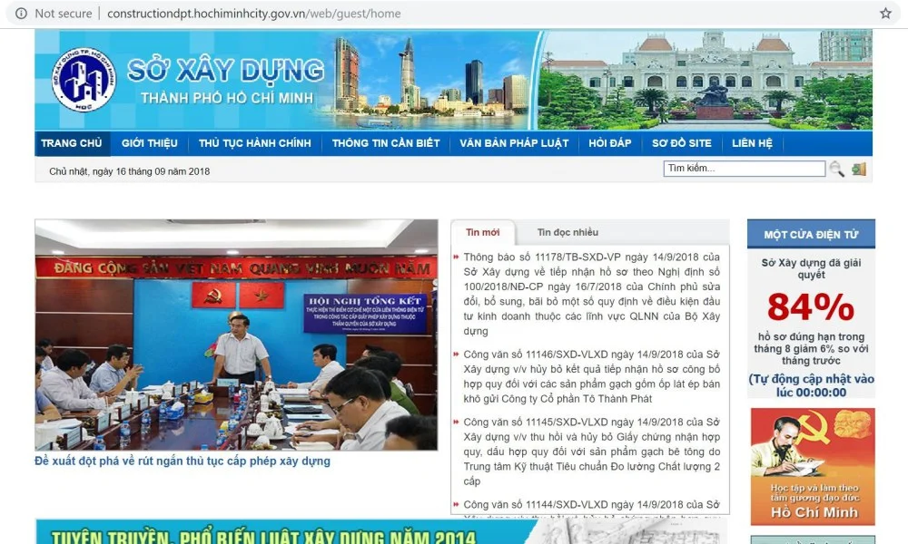 Trang chủ của cổng thông tin
