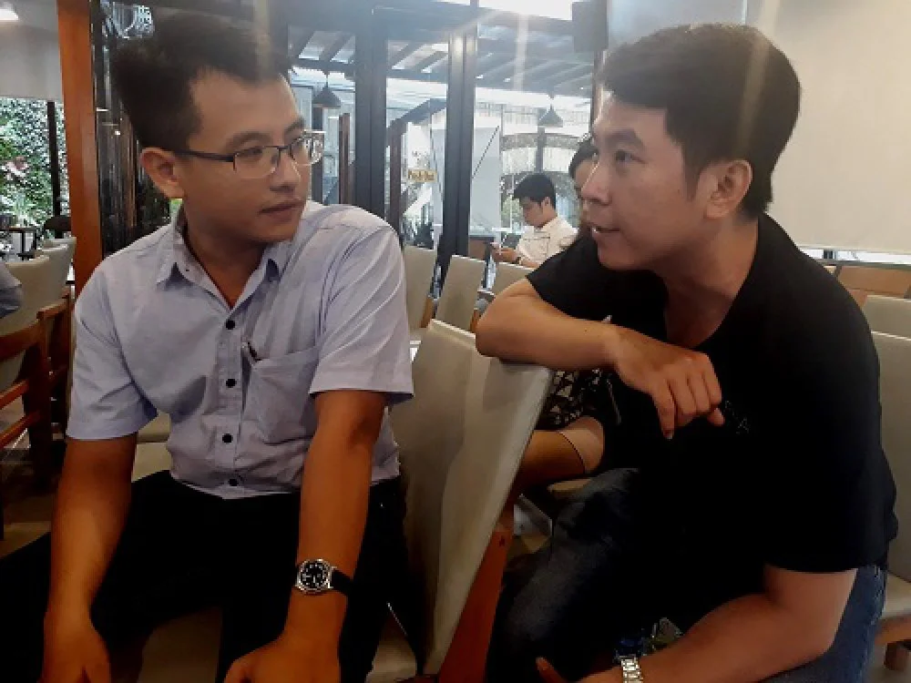 Đại diện các dự án trao đổi tại buổi công bố thông tin của PFAN diễn ra ở Saigon Innovation Hub. Ảnh: Hà Thế An.