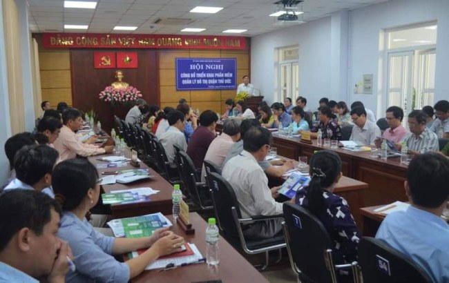 Hội nghị công bố triển khai phần mềm quản lý đô thị quận Thủ Đức.