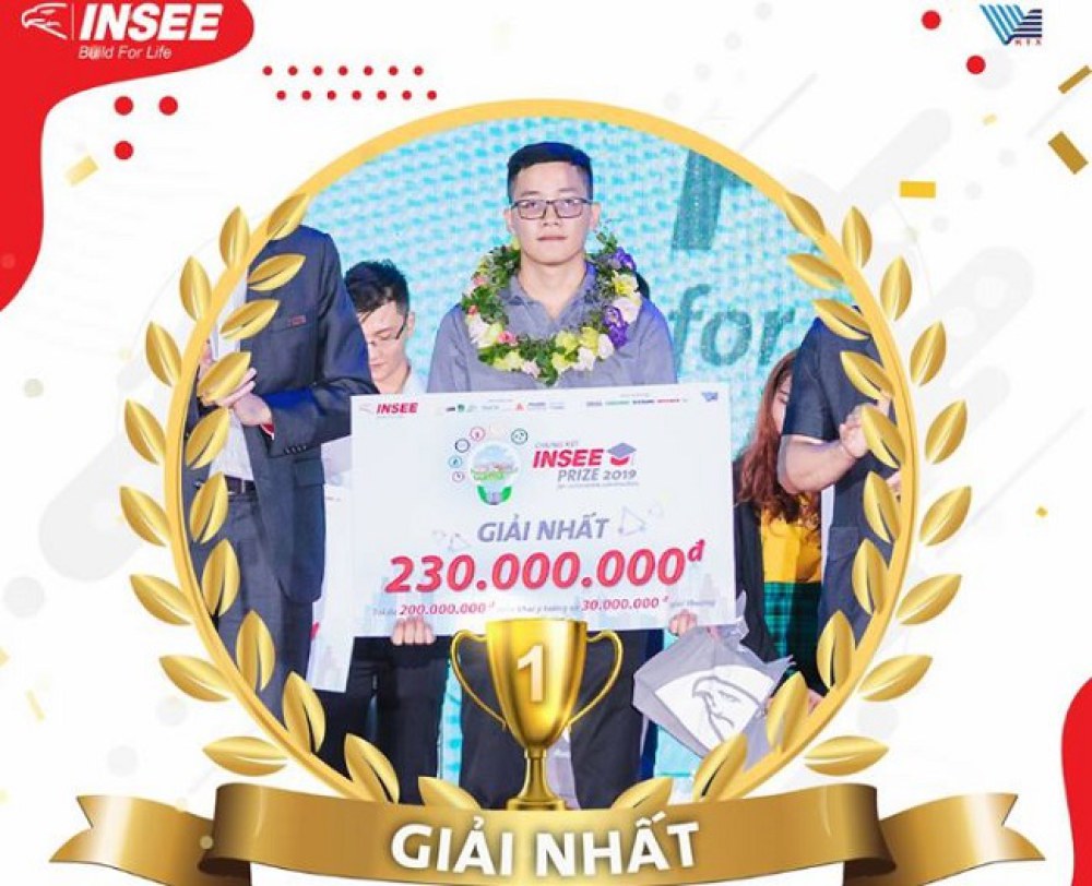 Sinh viên Ngô Triều Nhân, ĐH Bách khoa TP.HCM giành giải Nhất cuộc thi. Ảnh: Insee.