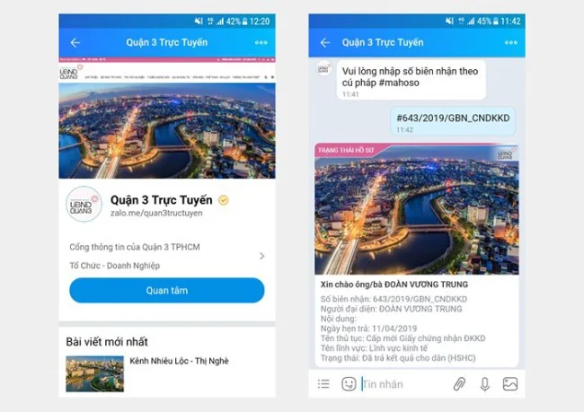 Người dân dễ dàng tra cứu tình trạng hồ sơ của mình qua Zalo