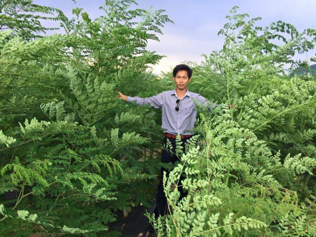 Anh Tiến, chủ nhân sáng kiến ống hút ăn liền.