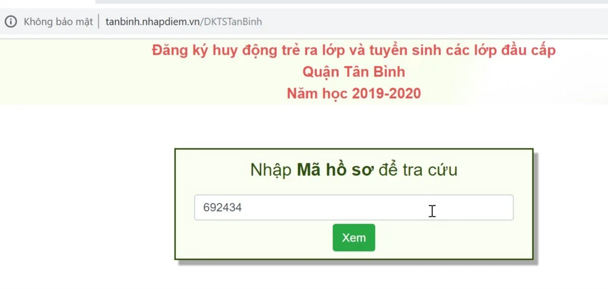 Mã số N2005: Quận Tân Bình: “Tuyển sinh trực tuyến đầu cấp” – rút gọn thời gian tuyển sinh