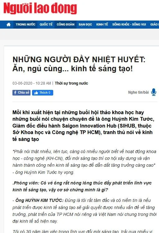 Mã số N3008: NHỮNG NGƯỜI ĐẦY NHIỆT HUYẾT: Ăn, ngủ cùng... kinh tế sáng tạo! 