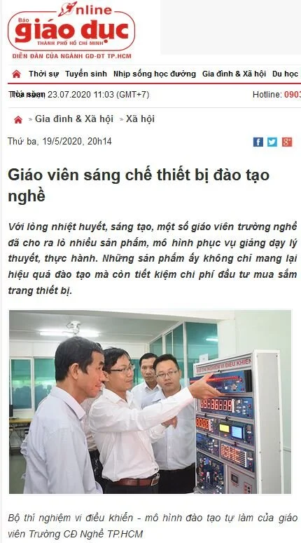 Mã số N3010: Giáo viên sáng chế thiết bị đào tạo nghề