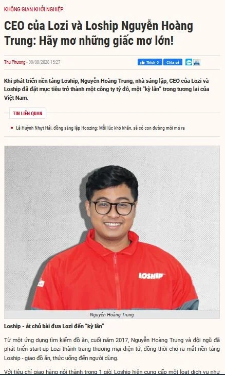 Mã số N3040: CEO của Lozi và Loship Nguyễn Hoàng Trung: Hãy mơ những giấc mơ lớn!