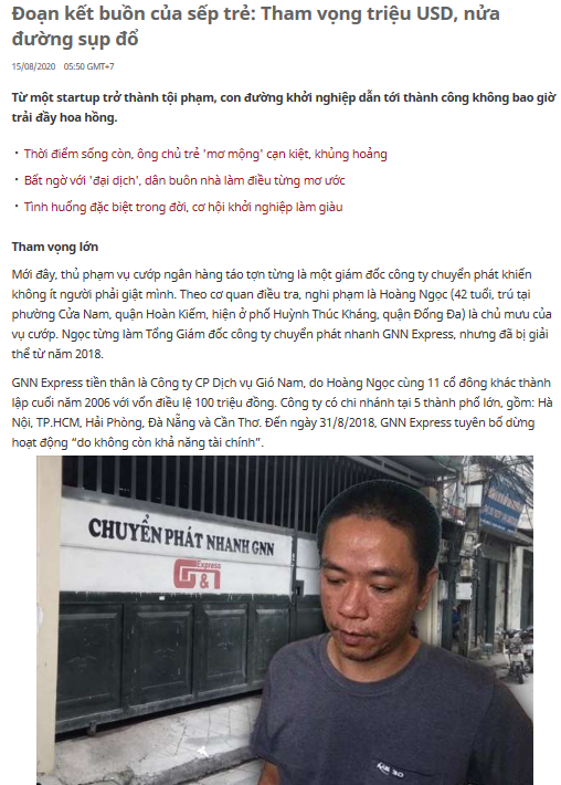 Mã số N3049: Đoạn kết buồn của sếp trẻ: Tham vọng triệu USD, nửa đường sụp đổ