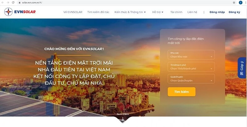  EVN công bố nền tảng điện mặt trời mái nhà EVNSOLAR 