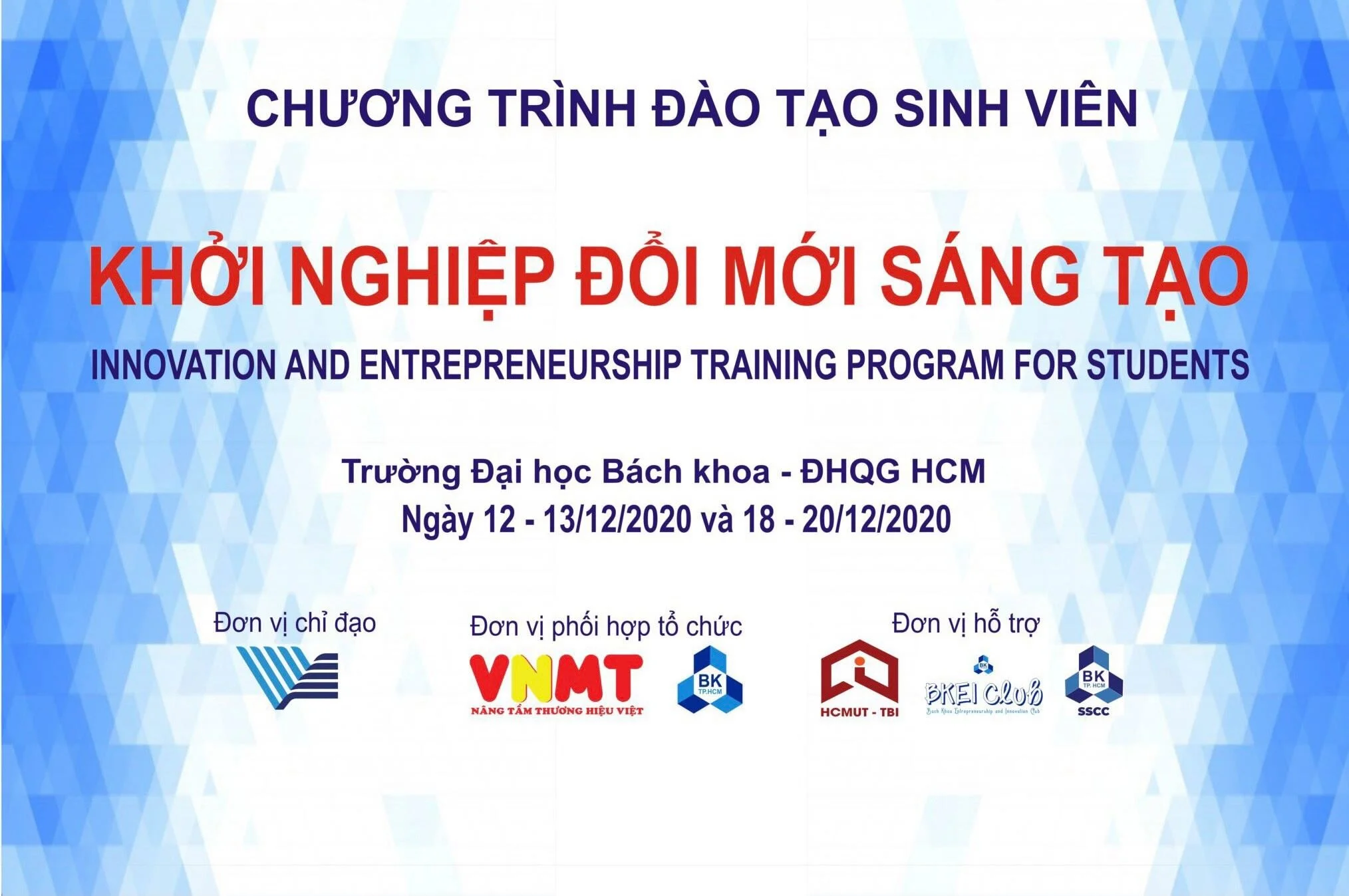 Đại học Bách Khoa - ĐHQG HCM mở lớp đào tạo sinh viên về Khởi Nghiệp 