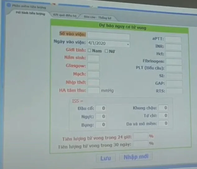 Mã số N2004: Mô hình tiên lượng tử vong ở bệnh nhân chấn thương vào khoa cấp cứu bệnh viện Chợ Rẫy