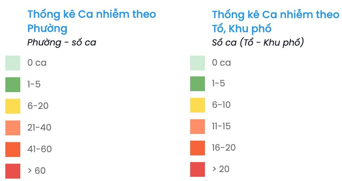 Định nghĩa dải màu dịch tễ theo số ca phát sinh.
