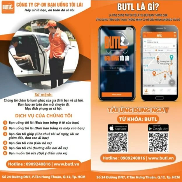 Mã số N2074: BUTL - Giải pháp đặt tài xế ‘Bạn Uống Tôi Lái’