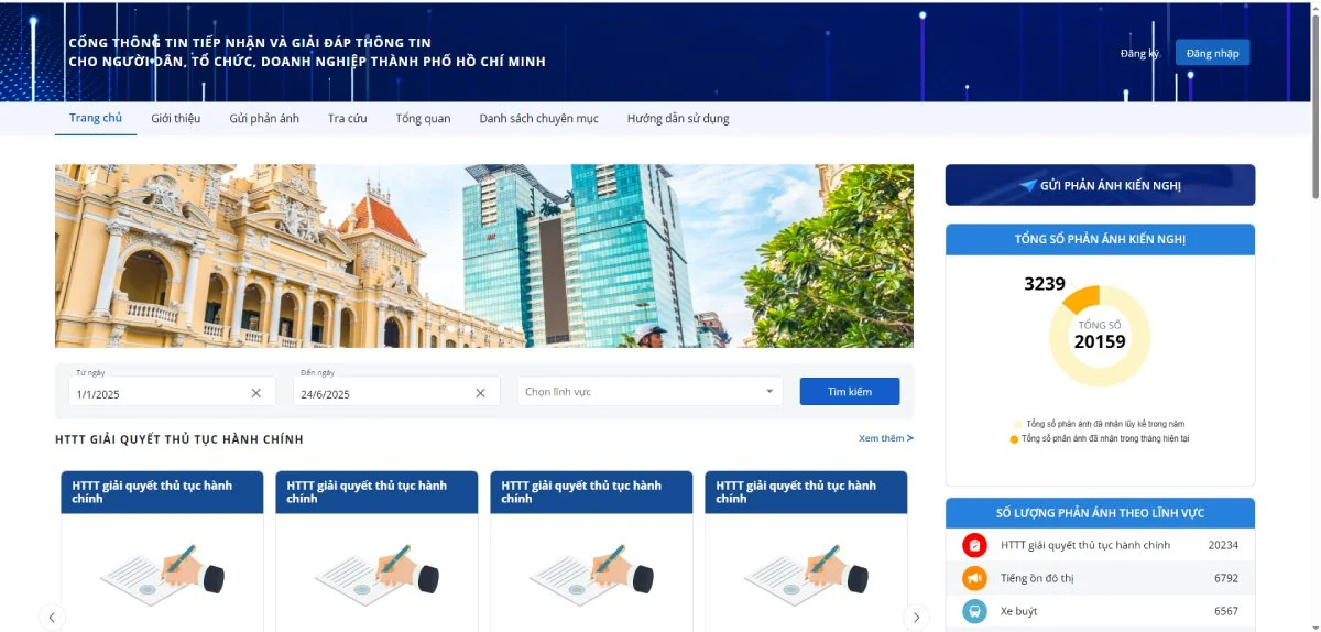 168 phường xã Thành phố Hồ Chí Minh (mới) dự kiến vận hành Cổng thông tin 1022 vào 01/7/2025