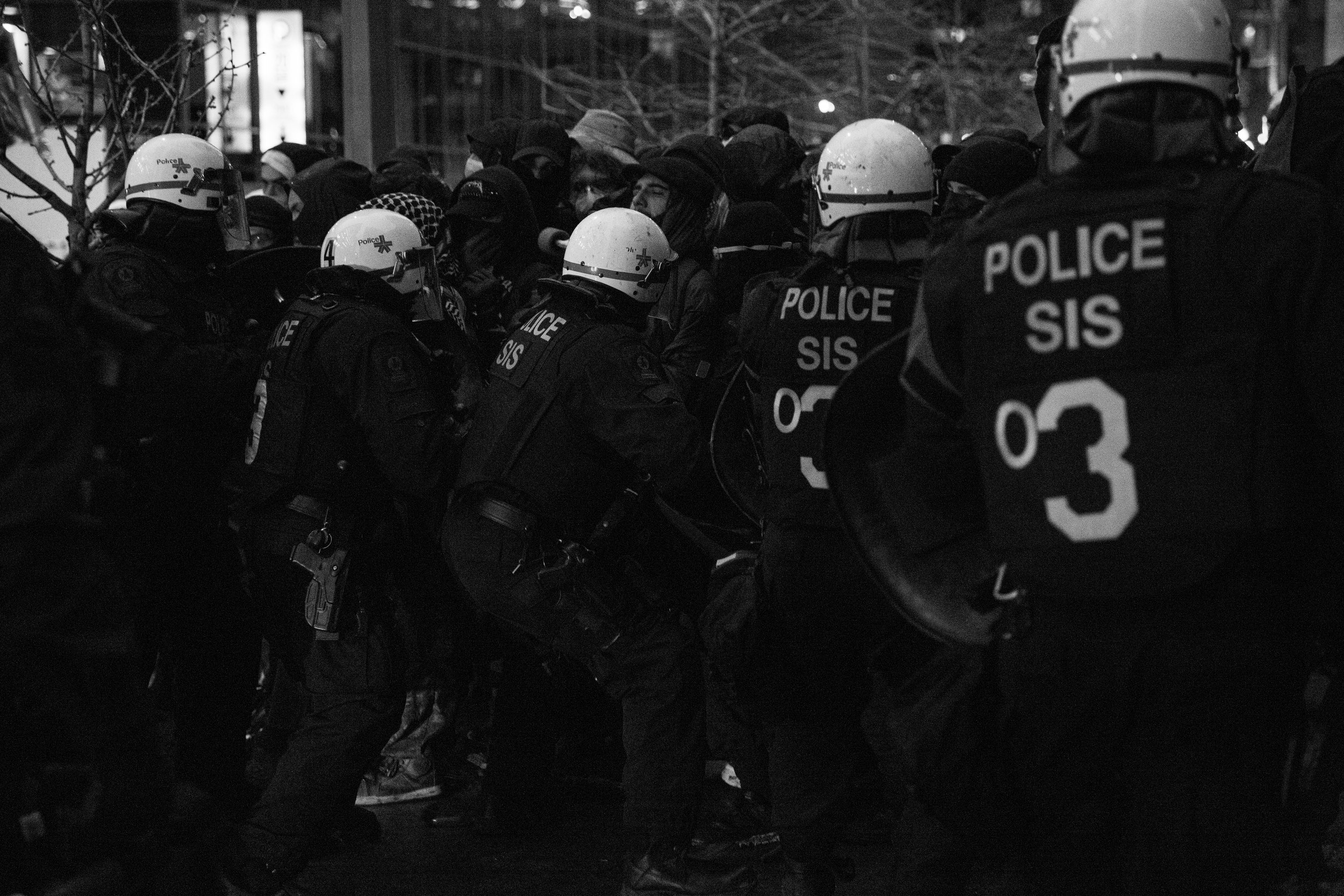  May Day, 2024. Downtown Montreal, Quebec.  