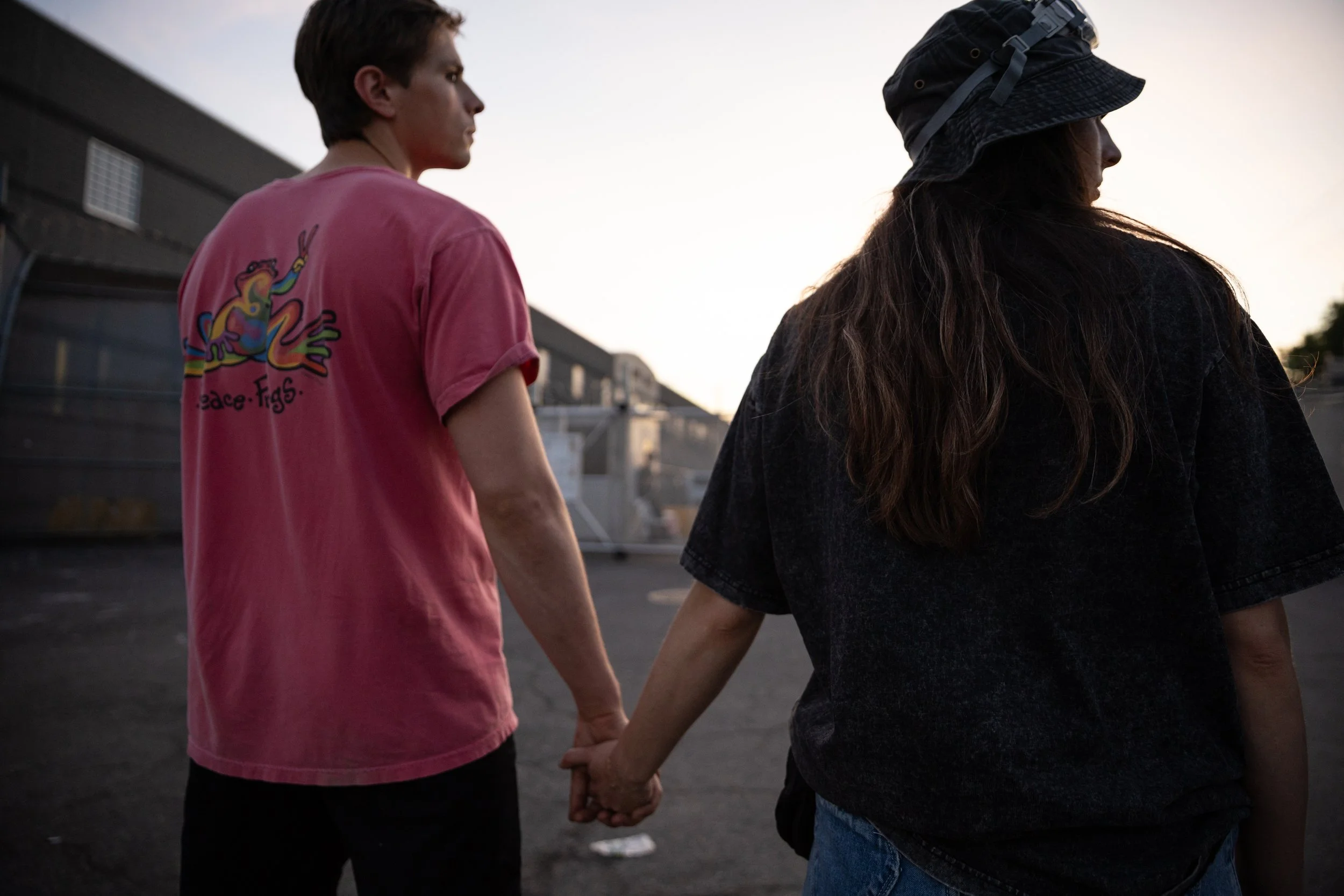  Protesters hold hands outside ICE’s Delaney Hall Detention Center. Newark, New Jersey. June 5, 2026. William Wilson.  