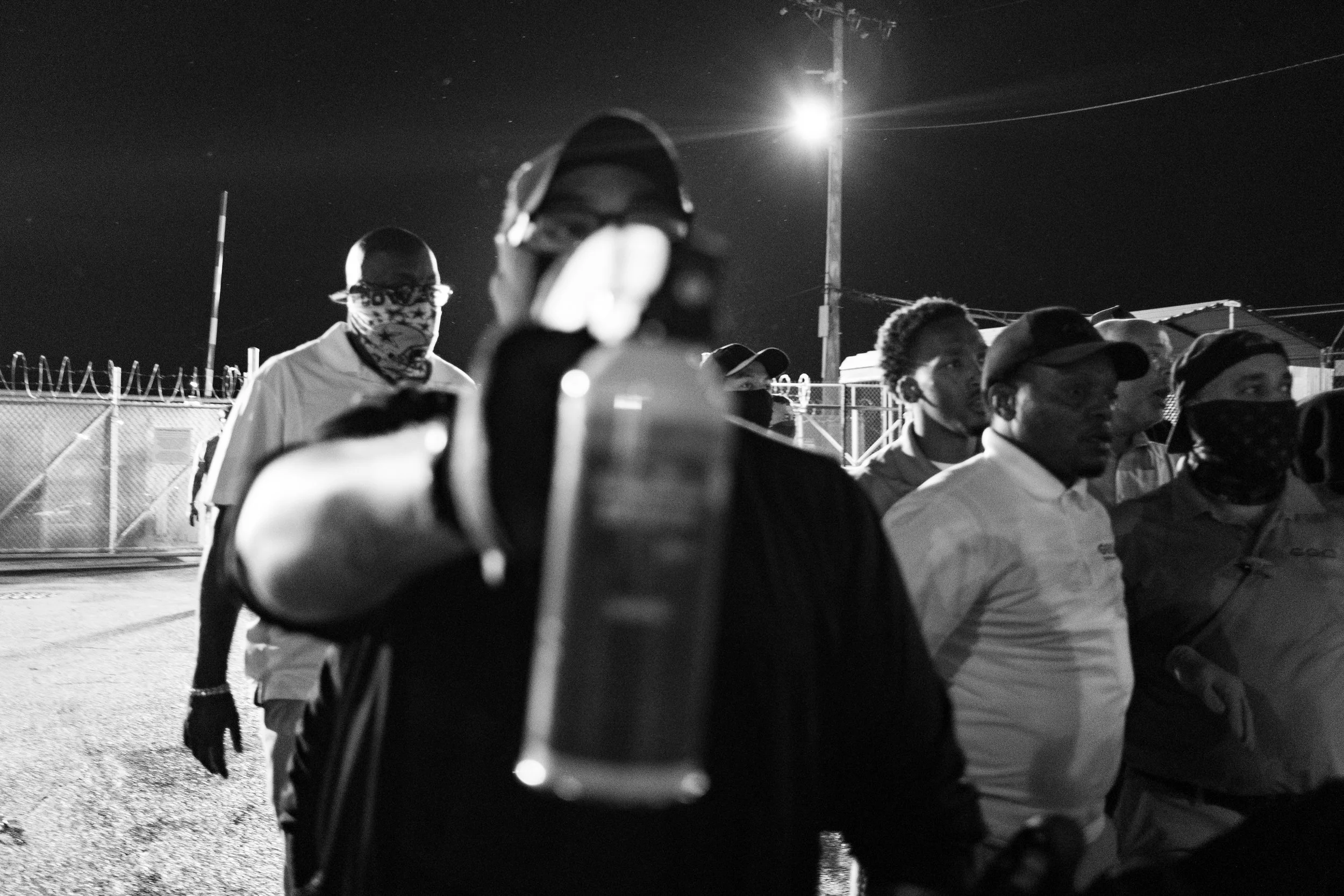  GEO Group employee threatens demonstrators with pepper spray at a protest outside ICE’s Delaney Hall Detention Center. Newark, New Jersey. June 6, 2026.  