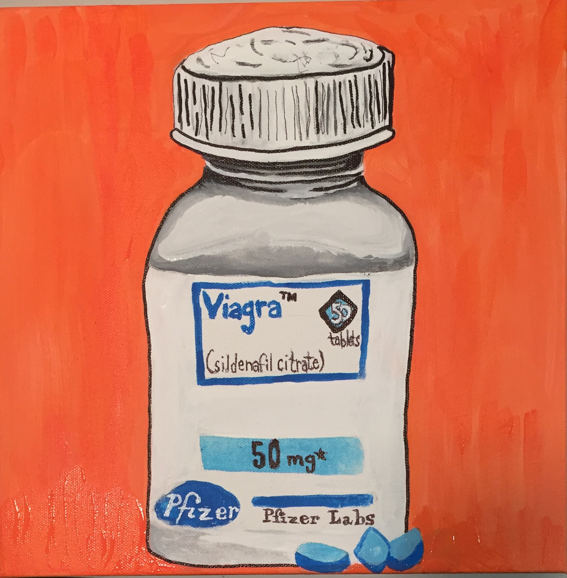 PHARMA SERIES: VIAGRA ACRYLIC AND SHARPIE 2017 $250