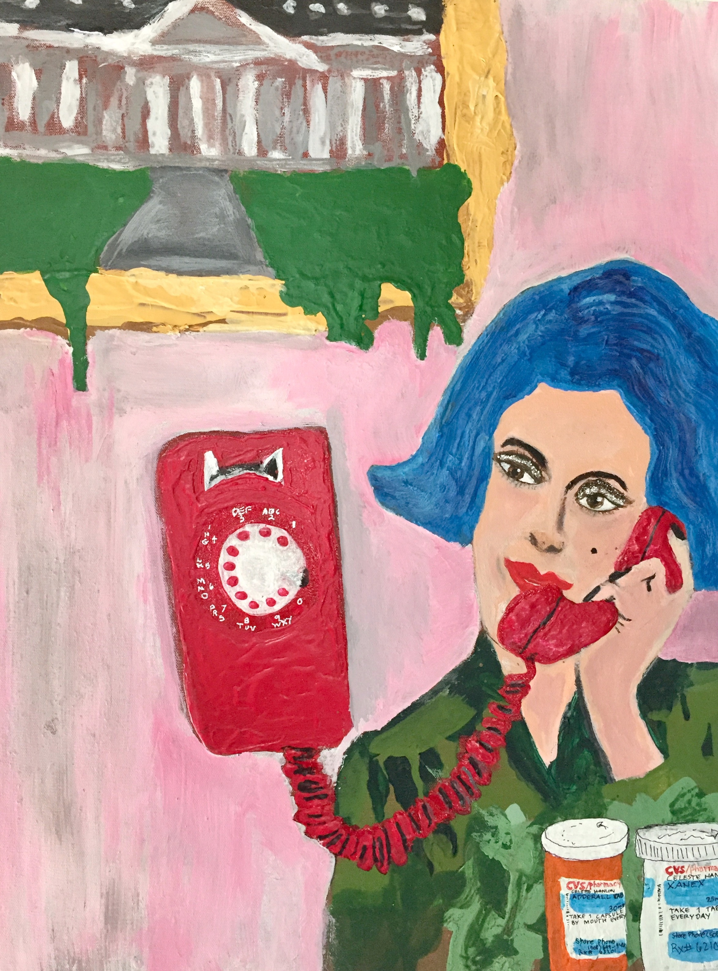 THE RED PHONE-ACRYLIC-24”X 36”-2016 $2000