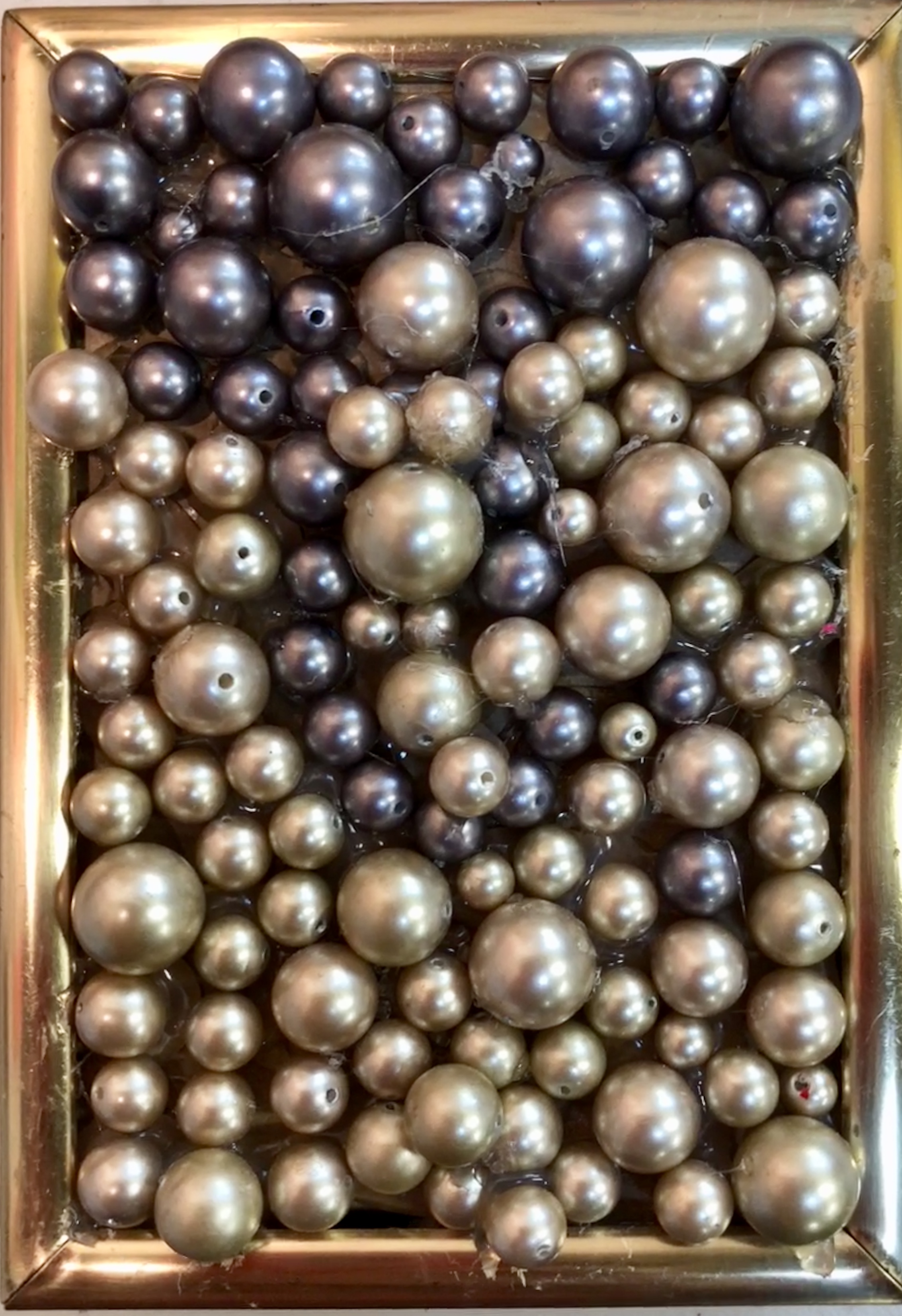 BEADS-VINTAGE BEADS AND FRAME-4"X5"-2017 $150