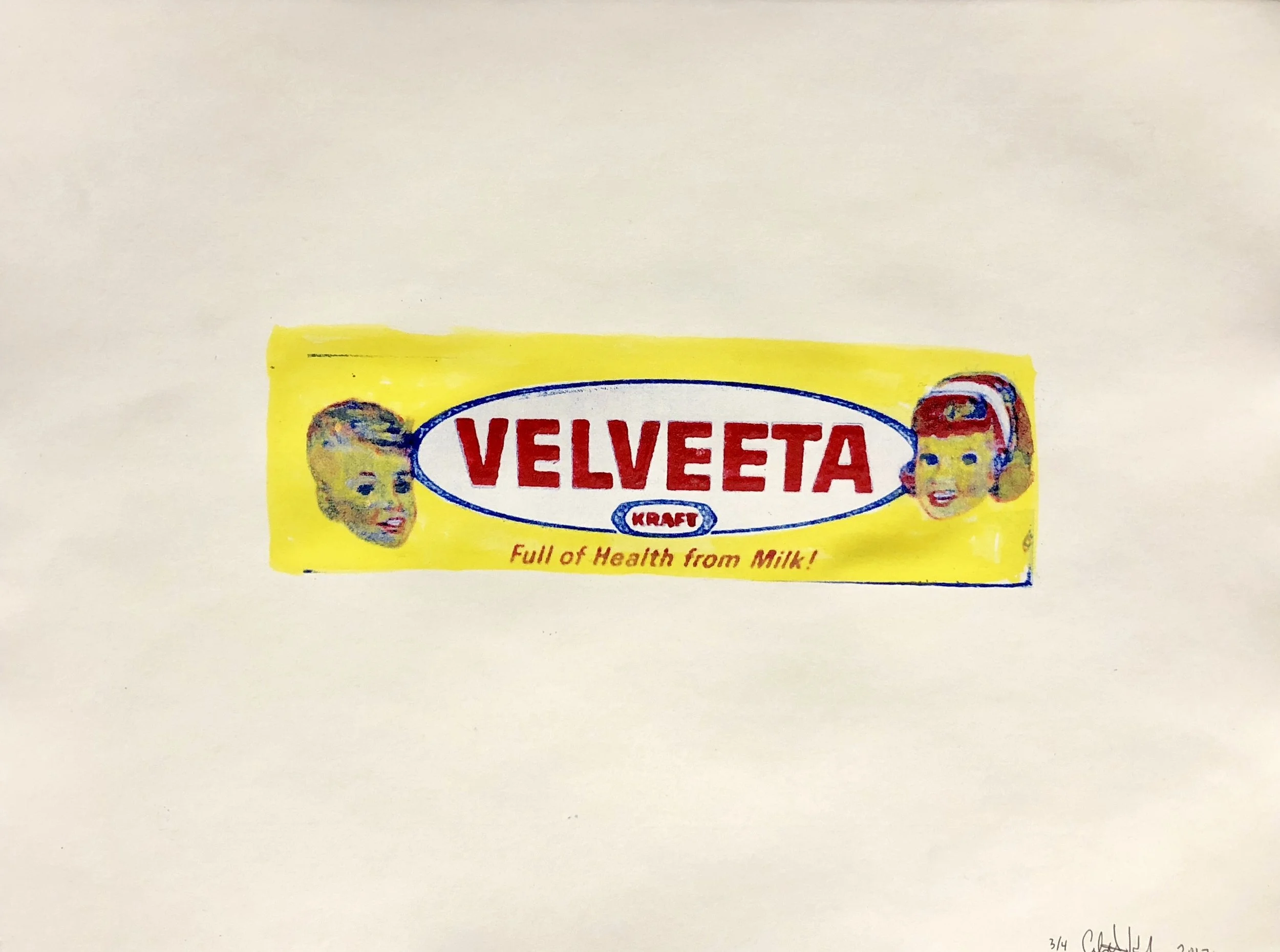SALT SERIES-VELVEETA-2 COLOR PRONTO PRINT/HAND TINTED-LIMITED EDITION OF 4-2017