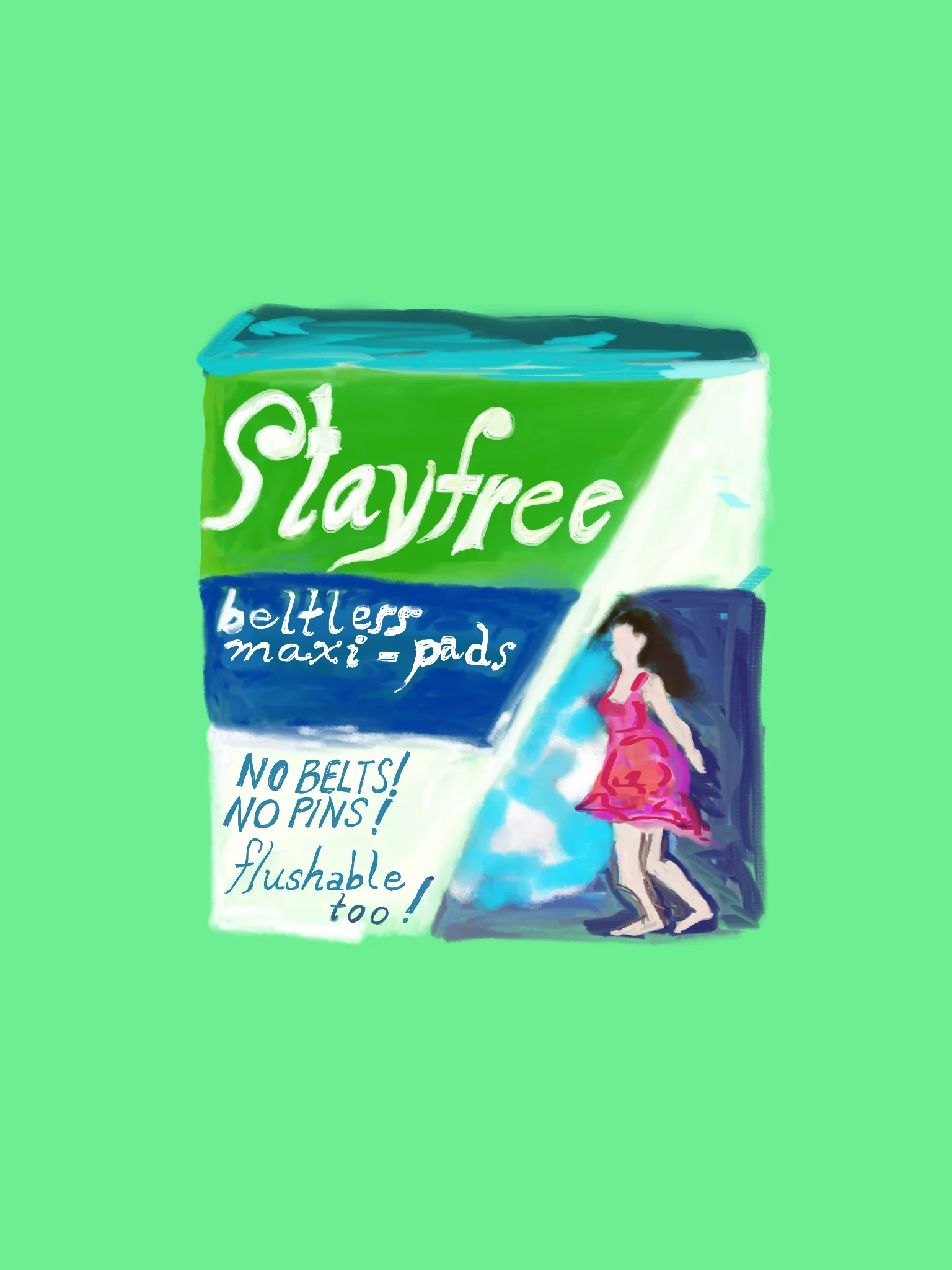 COSMETICS SERIES-STAY FREE MAXI PADS-2018-iPAD SKETCH