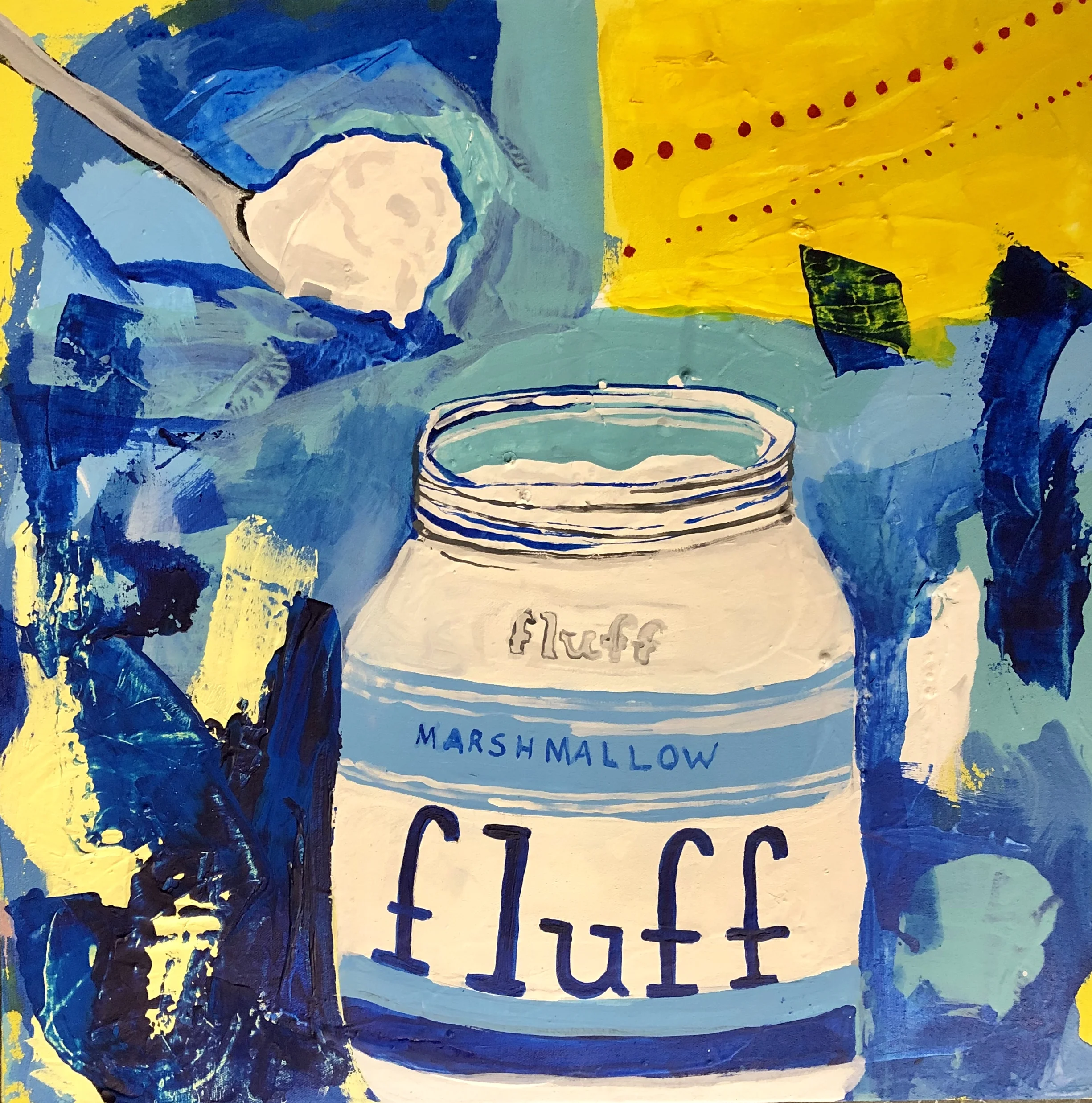 CAMBRIDGE CANDY SERIES-MARSHMALLOW FLUFF-ACRYLIC ON CANVAS-2019-17” X 17”-$500