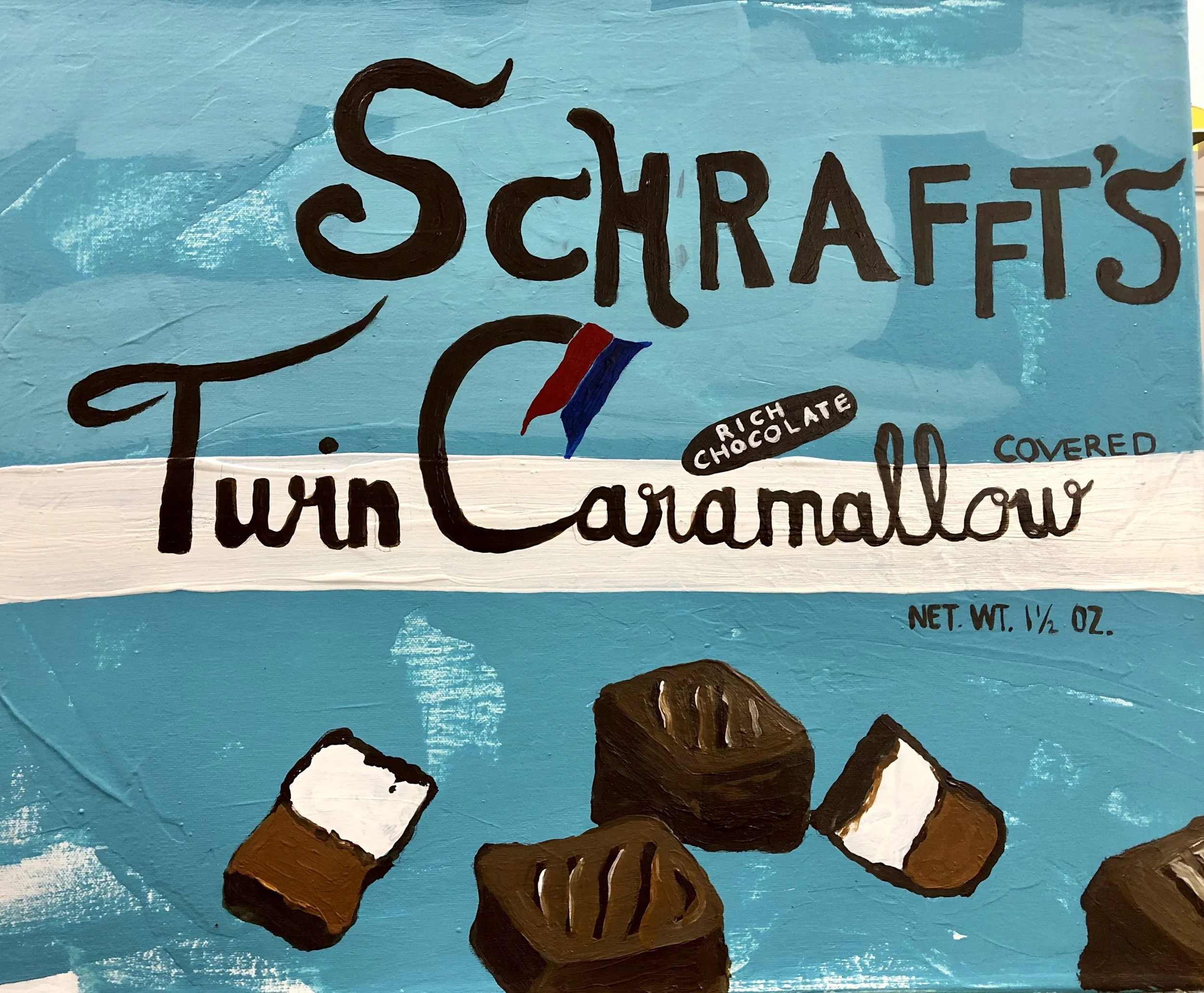 CAMBRIDGE CANDY SERIES-SCHRAFFT’S TWIN CARAMALLOW-22” X 18”-ACRYLIC ON CANVAS-2019