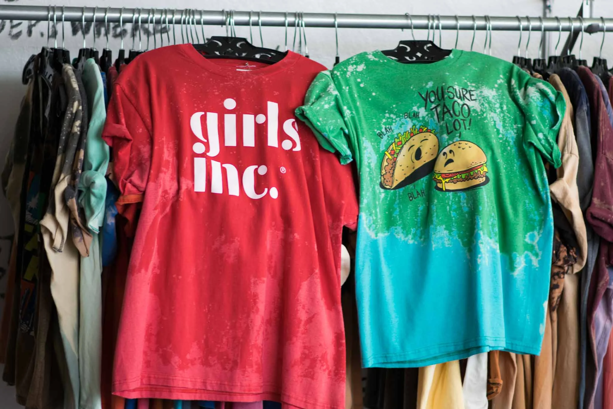 Felicia also hand-dips vintage and used tees for custom and unique designs!