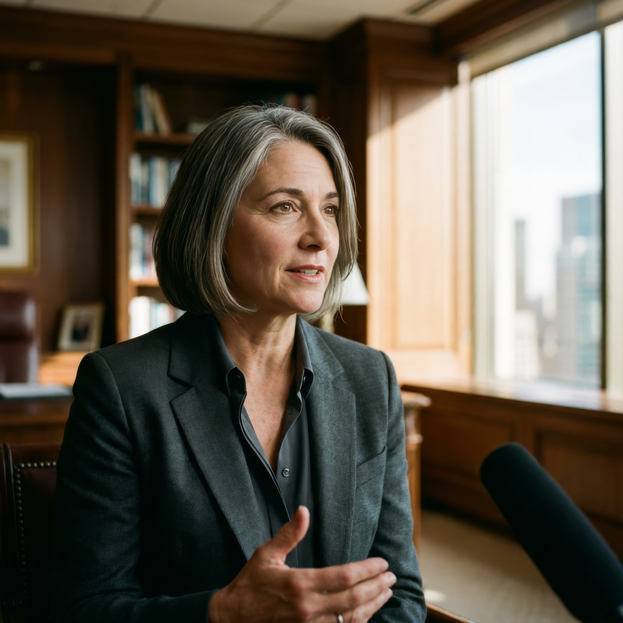 Executive leader speaking on camera in an office interview, representing an executive authority system that builds trust, visibility, and thought leadership through consistent content.