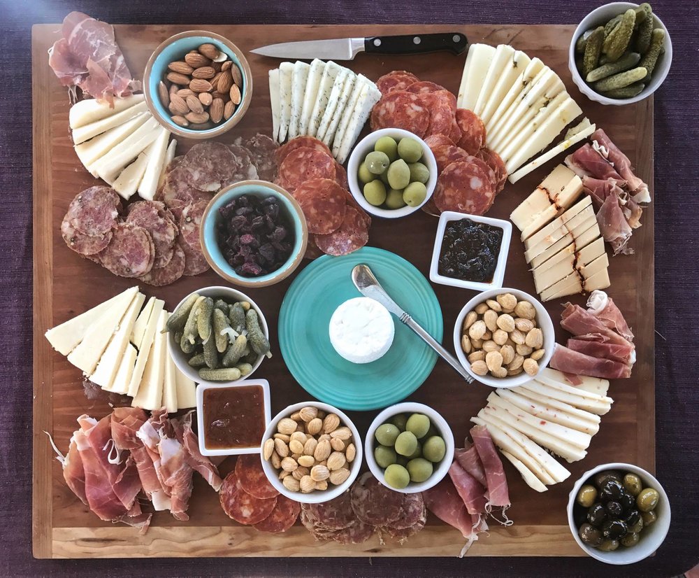 Look at that fabulous cheese board!