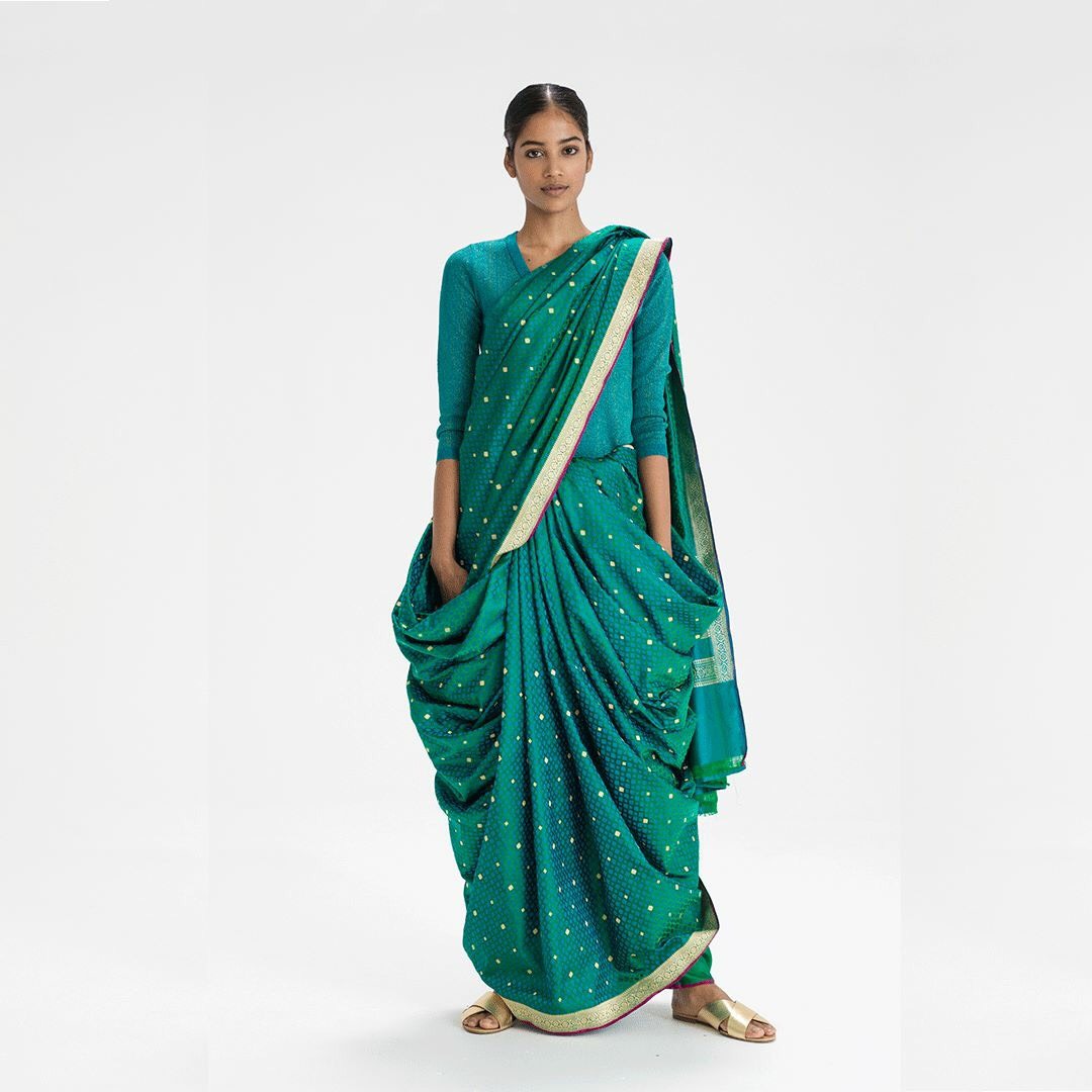 Boggili Posi Kattukodam sari drape from Andhra Pradesh, India