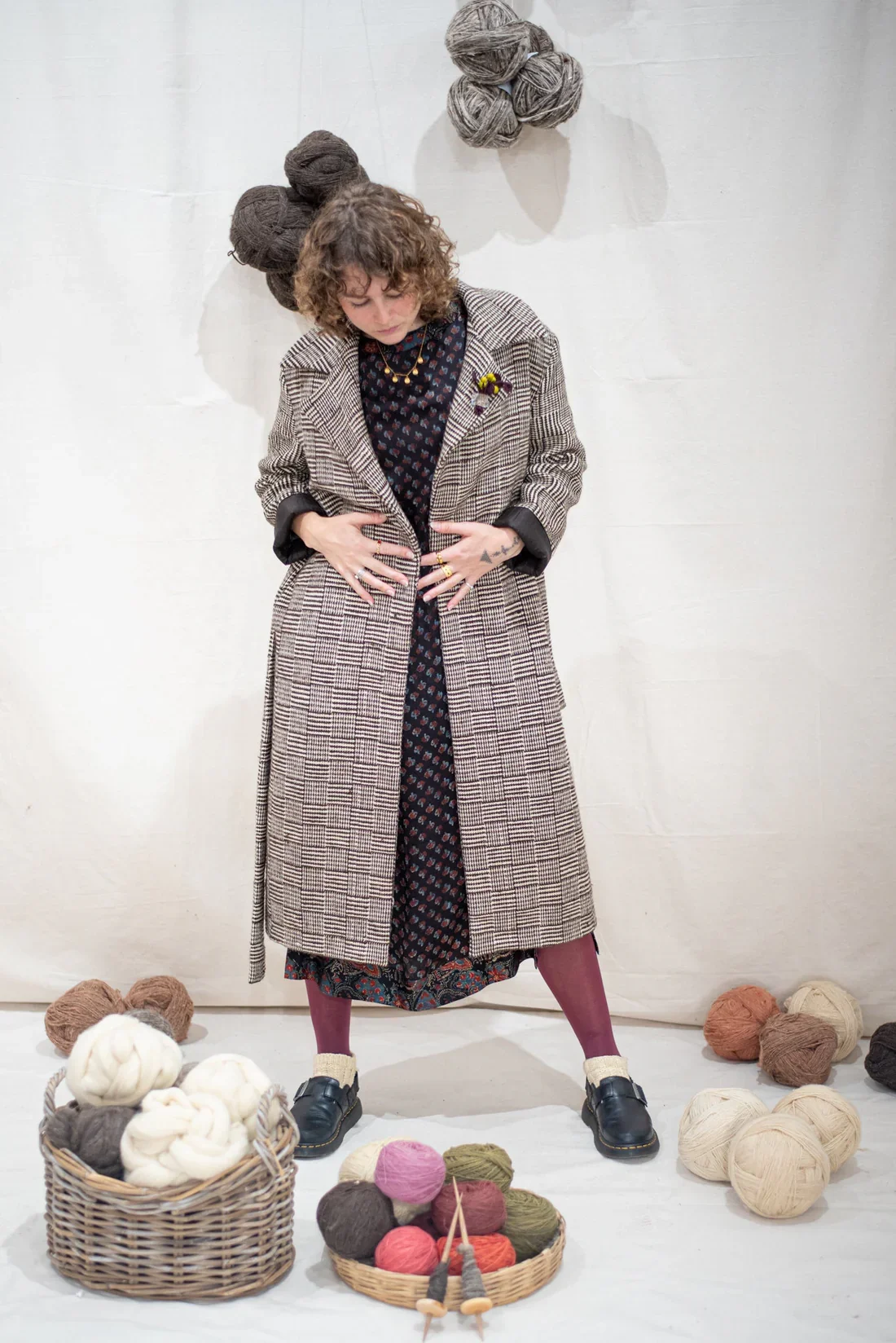 Charkha and Loom - Polaris Daabchitra Coat | Grey & Green