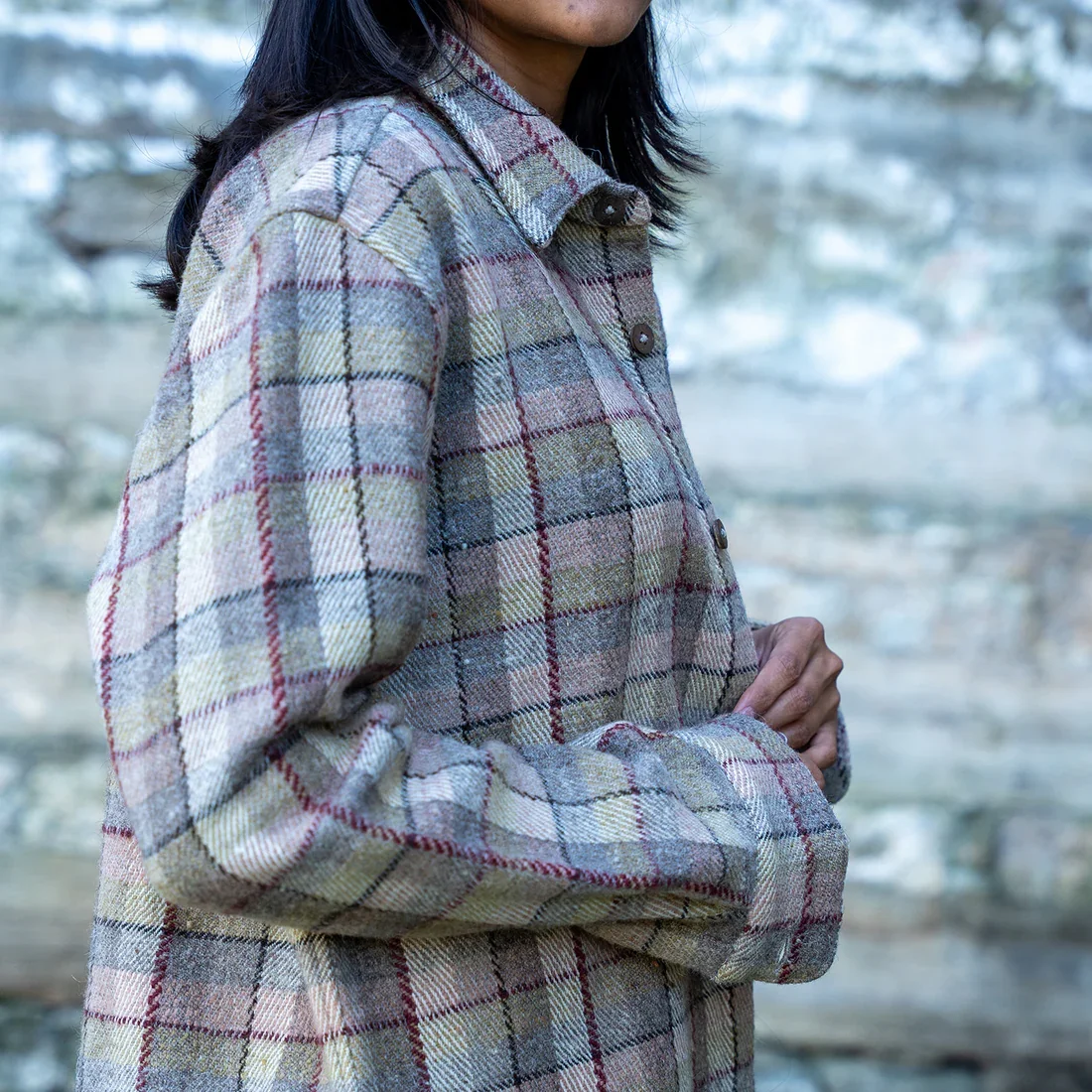 Charkha and Loom - Sirius Plaid Shirt/Shacket | Beige Checks