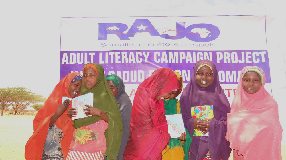 Young girls that have graduated from the literacy campaign project